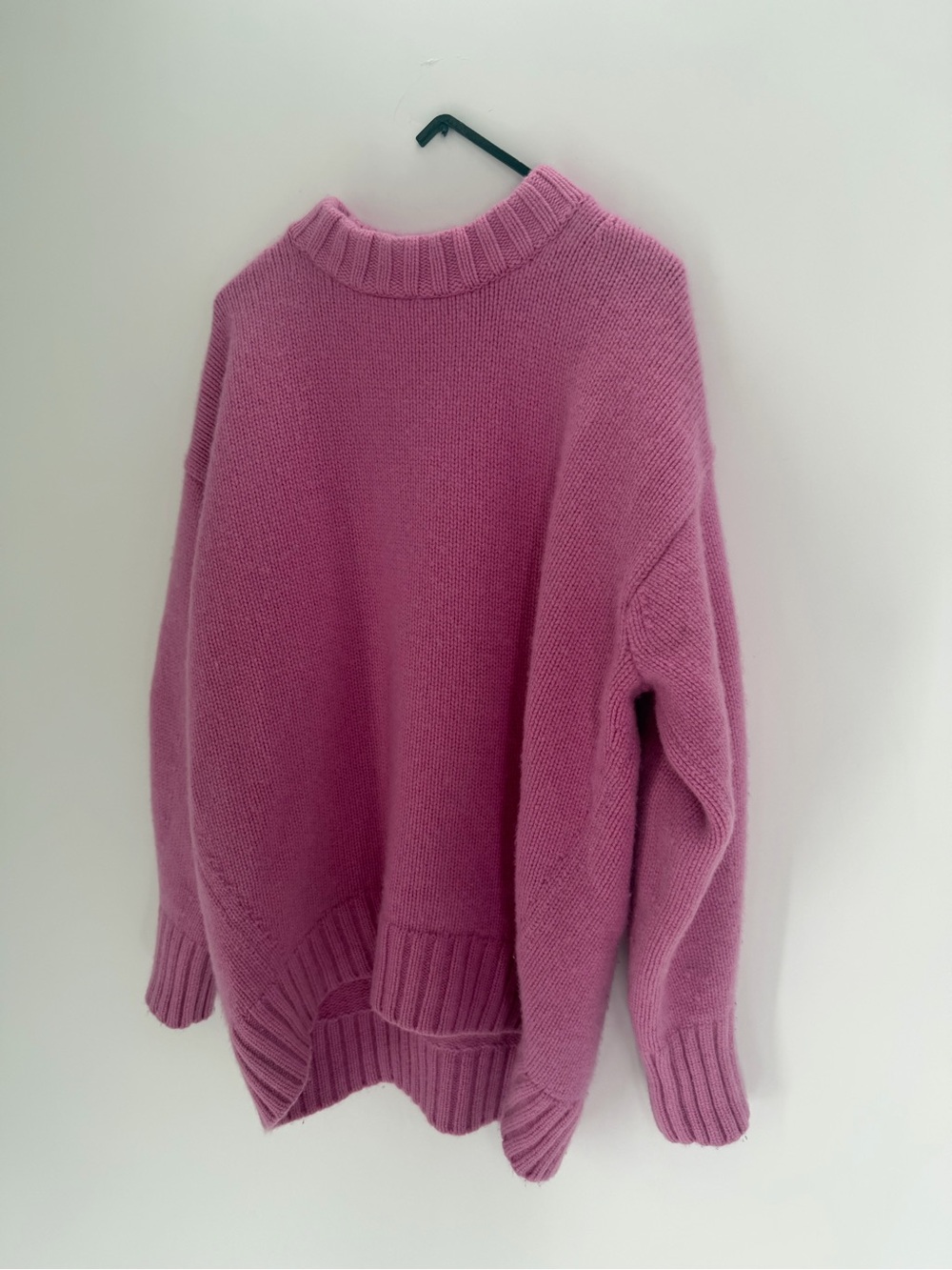 Cos Chunky Pure Cashmere Crew Neck Sweater In Pink - Picture 3 of 9